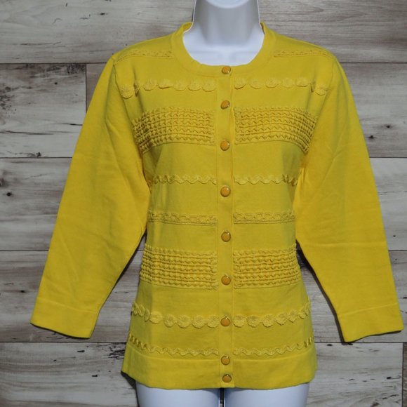 Charter Club* Women's 3/4 Sleeve Crew Neck Button Down Straight Hem Sweater~ XL - Picture 5 of 11